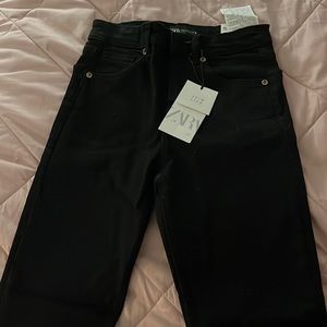 Zara black cropped flare jeans
